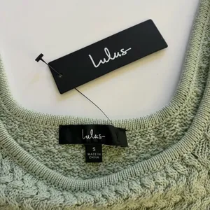NWT! Lulus Sage Green Cropped Crochet Top thumbnail 5