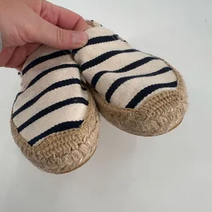Soludos‎ Smoking Slipper Espadrille slip on shoes striped black tan size 5 thumbnail 12
