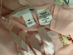 H&M Nightgown Size M Pink Lace Trim Low Back Ribbon thumbnail 7