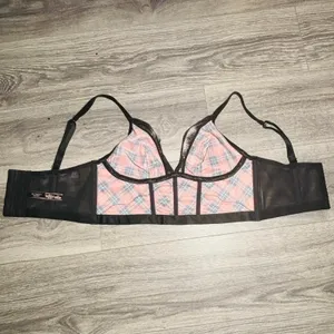 Victoria's Secret Longline Plaid Lace‎ Bustier Crop Large thumbnail 10