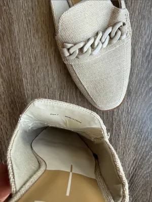 Dolce Vita Beige Chain-Trim Mules thumbnail 7