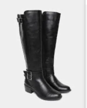 Madden girl Warner's fall neutral black buckle ridding boots zippered size 6 thumbnail 2