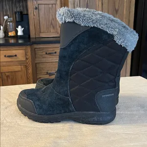 COLUMBIA Ice Maiden II‎ Slip Boot Suede Waterproof Winter Snow Black women’s 6 thumbnail 3