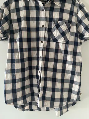 Carhartt Women's Plaid Short Sleeve Button Down Shirt XL Blue White 100% Cotton thumbnail 4