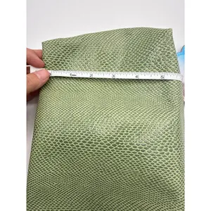 Green Snakeskin Embossed Cosmetic Bag Set Faux Leather Makeup Pouches 2 Piece thumbnail 8