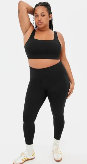 Girlfriend Collective Black Compressive Pocket 7/8th Legging Medium thumbnail 1