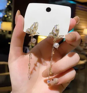 Butterfly Tassel Long Dangle Drop Earrings for Women thumbnail 2