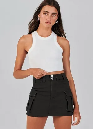 NEW Cargo Skirt Button Pocket Y2k Trendy Denim Mini Skirt L thumbnail 7