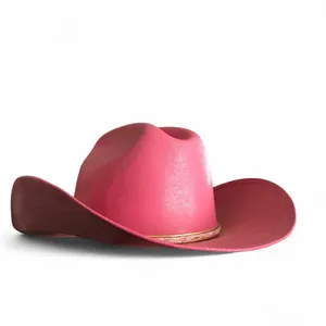 Pink Western Boho Cowboy Cowgirl Hat Cap Festival Rave Coachella Fairy Rodeo Rancher Farm Cottagecore Sz L Measurement in pics thumbnail 2