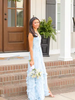 V Chapman The Scarlette Dress in Blue Tapestry Rose thumbnail 5
