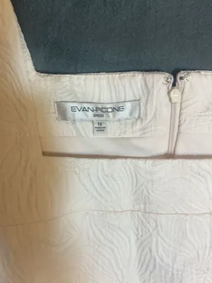 Evan-Picone White Textured Sleeveless Square Neck Dress Size 16 thumbnail 3