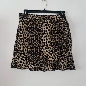 Cheetah print faux wrap skirt thumbnail 2
