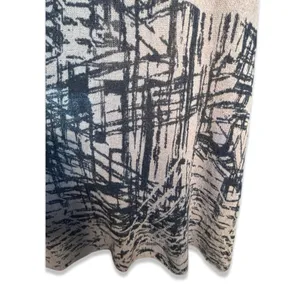 Neutral Taupe Beige Abstract Art Knit Shawl Wrap Poncho Scarf Lightweight‎ Layer thumbnail 7