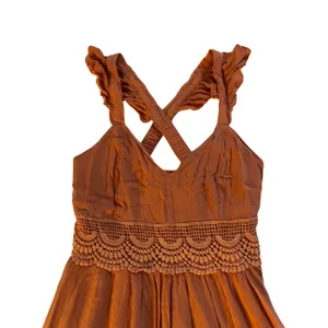 Sincerely Jules coral mini dress with crochet waistband Size Medium thumbnail 5