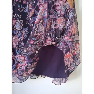 Connected Apparel Purple Floral Sleeveless Chiffon Pullover Lined Dress Size 16 thumbnail 8