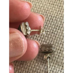 Lot a624 .25 inch length 925 sterling silver earrings stud thumbnail 9