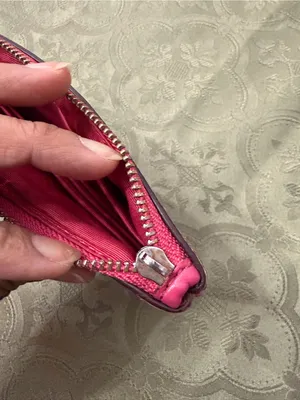 Coach Brown Signature Wristlet with Pink Trim thumbnail 2