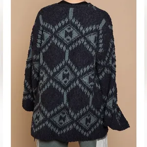 POL Oversized Aztec Chunky Knit Cardigan thumbnail 7
