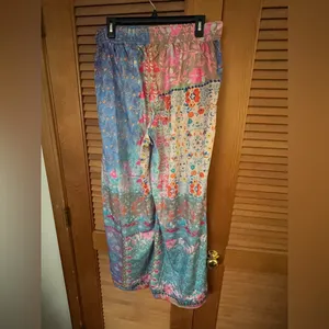 Flowy floral mixed design boho pants size xxl thumbnail 2