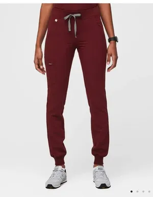 FIGS Zamora Scrub Pants Jogger Maroon thumbnail 1