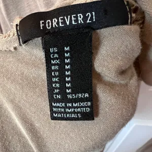 Forever 21 High-Low Tan Lace-Up-Back Long Sleeve Tunic Size Medium thumbnail 4