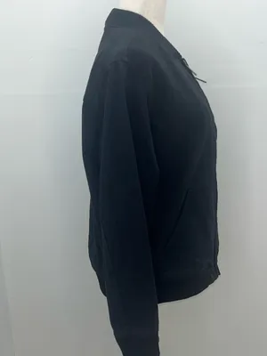 Carhartt Women’s Black Canvas Bomber Full Zip Utility Pocket Jacket Large 12/14 thumbnail 6