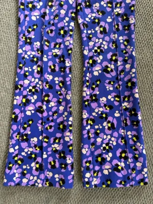 Anthropologie Maeve The Margot Kick Flare Crop Pant Purple Floral Size XXS thumbnail 7
