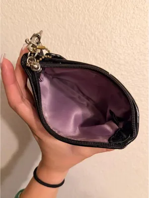 Vintage Black Coach Wristlet with Purple Interior thumbnail 3