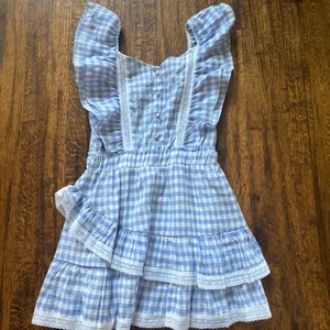 Triple Threads Blue Gingham Ruffle Dress thumbnail 3