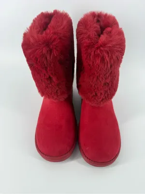 GBG Los Angeles Aleya G by Guess Red Faux Fur Cold Weather Winter Boots Women 6M thumbnail 6