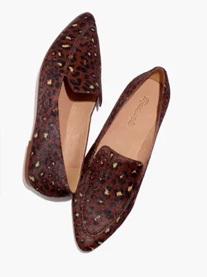 Madewell The Frances Skimmers Painted Leopard Calf Hair Leather Flats Loafer thumbnail 2