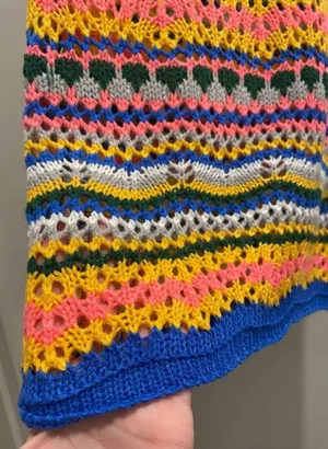 NWT THANNE Multicolor Striped Crochet Knit Unlined Halter Tie Mini Dress thumbnail 7