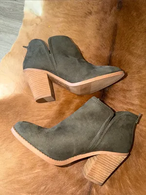 $298 Joie Kayden style Olive microsuede booties 9.5 thumbnail 4