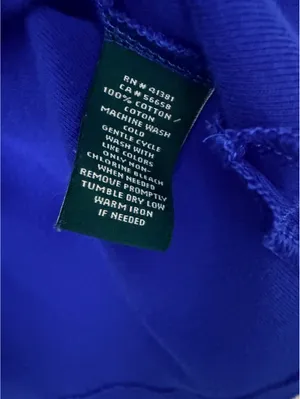 Lauren Ralph Lauren Women’s M Cobalt Blue Gold Zip Boat Neck Cuff Sleeve Top thumbnail 8
