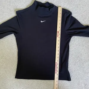 Nike Swoosh Mock-Neck Long-Sleeve Top Black Athletic Cotton Women's Size Medium thumbnail 10