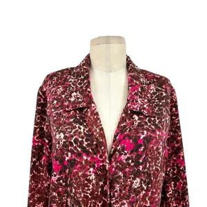 Aritzia Wilfred Silky Tie-Front Blouse Ptna Brown/E.‎ Fuchsia Size Medium thumbnail 4