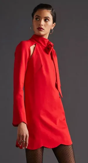 Maeve Neck‎ Tie Shift Mini Dress size large thumbnail 1