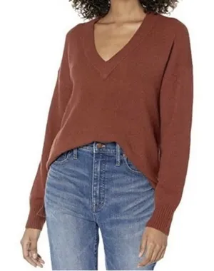 Madewell Bartlett V-Neck Pullover Knit Brown‎ Women's Size Small thumbnail 1
