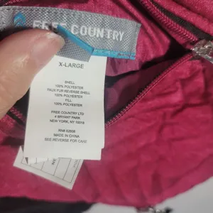 Free Country Reversible Quilted Puffer Vest Faux Fur Crimson Rose XL Gorpcore thumbnail 12