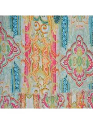 Elan Ibiza Tiered Mini Sun Dress Size M Sleeveless Colorful Paisley Boho Rayon thumbnail 3