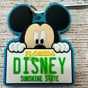 Disney Mickey Keychain Florida license plate plastic NEW thumbnail 6