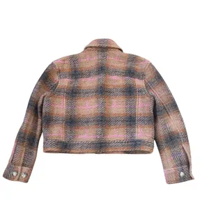 Aritzia Wilfred Autumn Shirt Jacket Wool Shacket Brown Pink Plaid thumbnail 5