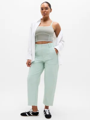 New Athleta 8 Skyline High Rise Barrel Leg Pant Current Blue Size 8 Regular thumbnail 5
