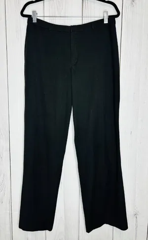 Old Navy Women Sz 12 Pants Black Mid Rise Straight Leg Stretch Work Rayon Blend thumbnail 1