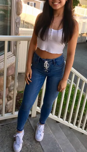 American Eagle High Waisted Lace Jeans thumbnail 2