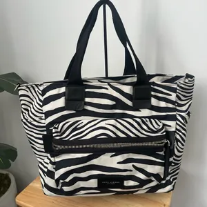 Marc Jacobs Black and White Zebra Print Travel diaper bag, tote Beach Bag thumbnail 1