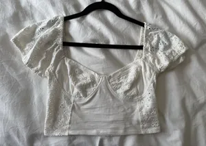 Billabong Last Kiss Eyelet Cotton Crop Top thumbnail 1