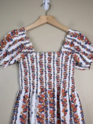 O.P.T. One Pretty Thing Women's M Daphne Floral Smocked Midi Dress NEW thumbnail 3