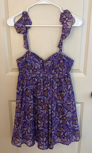 Sky to Moon Purple and Yellow floral dress thumbnail 1