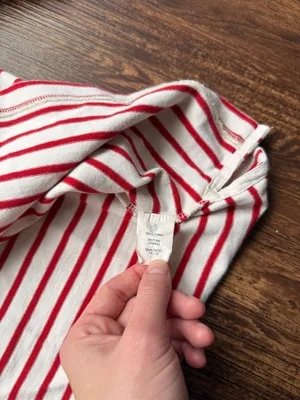 J Crew Women’s Red and White Striped Boatneck Nautical Long Sleeve Cotton Tee- S thumbnail 6